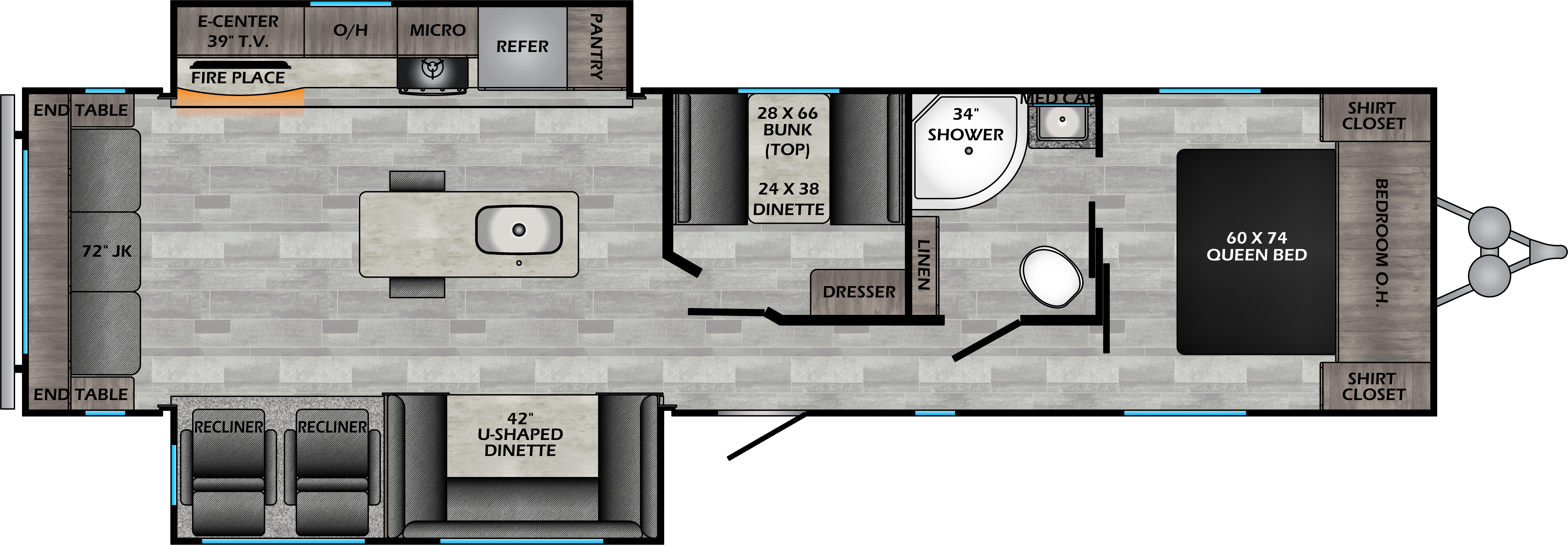 Zinger Travel Trailers - ZR340MB Floorplan | Crossroads RV